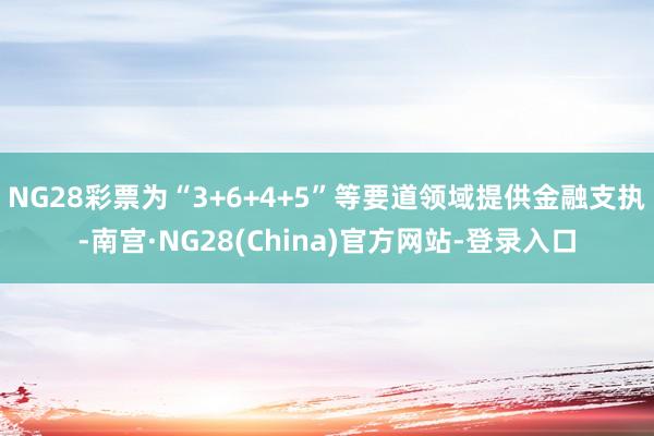 NG28彩票为“3+6+4+5”等要道领域提供金融支执-南宫·NG28(China)官方网站-登录入口