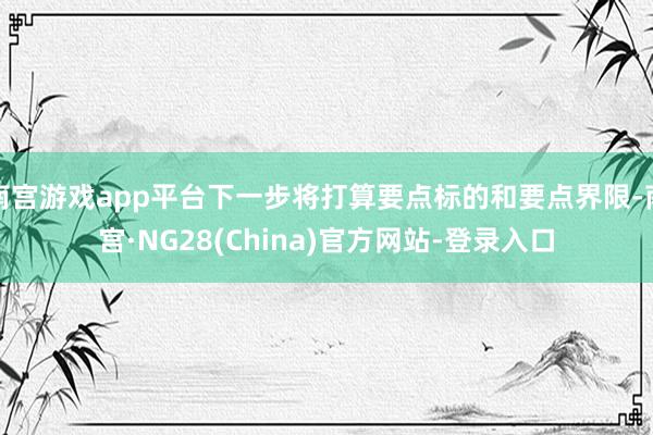 南宫游戏app平台下一步将打算要点标的和要点界限-南宫·NG28(China)官方网站-登录入口