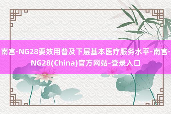 南宫·NG28要效用普及下层基本医疗服务水平-南宫·NG28(China)官方网站-登录入口