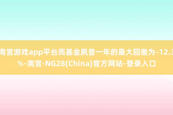 南宫游戏app平台而基金夙昔一年的最大回撤为-12.3%-南宫·NG28(China)官方网站-登录入口