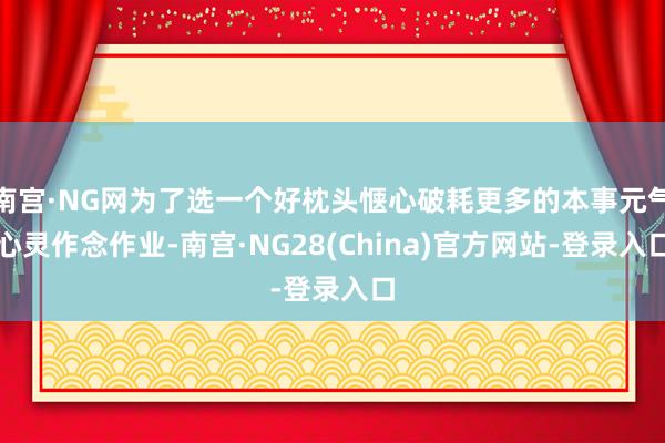 南宫·NG网为了选一个好枕头惬心破耗更多的本事元气心灵作念作业-南宫·NG28(China)官方网站-登录入口