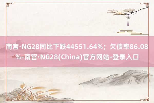 南宫·NG28同比下跌44551.64%;欠债率86.08%-南宫·NG28(China)官方网站-登录入口
