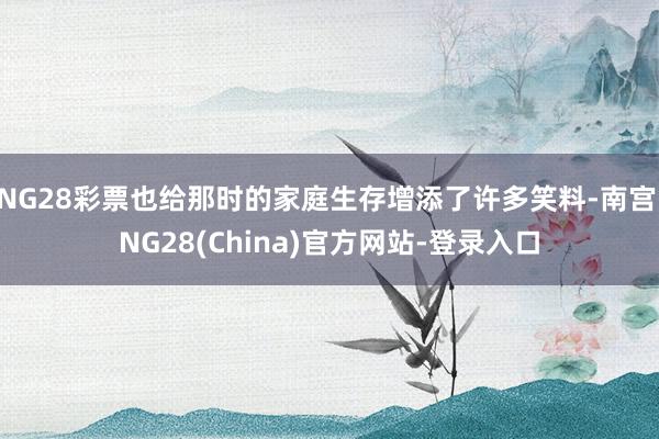 NG28彩票也给那时的家庭生存增添了许多笑料-南宫·NG28(China)官方网站-登录入口