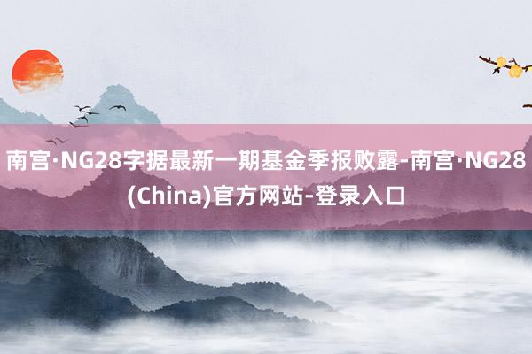 南宫·NG28字据最新一期基金季报败露-南宫·NG28(China)官方网站-登录入口
