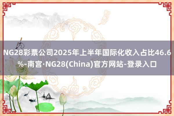 NG28彩票公司2025年上半年国际化收入占比46.6%-南宫·NG28(China)官方网站-登录入口